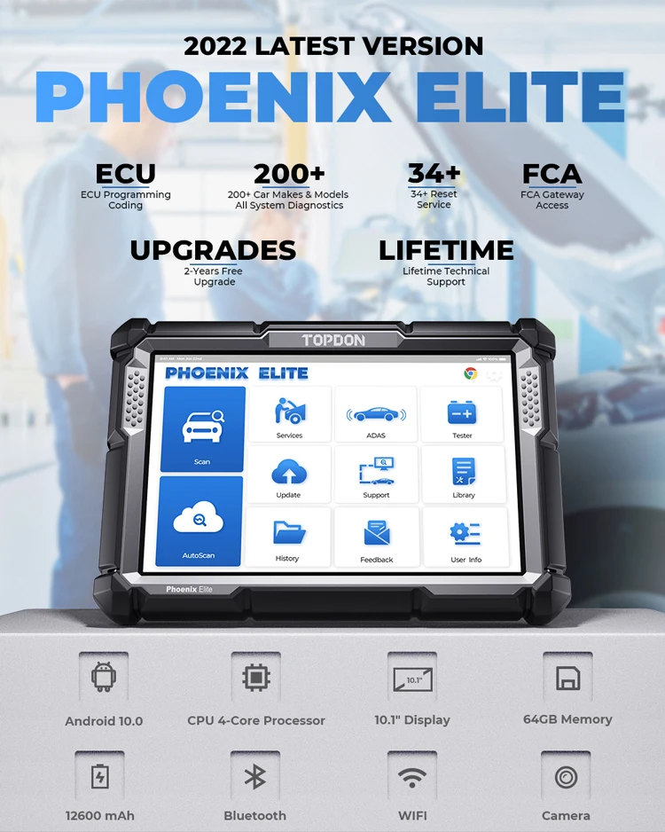 TOPDON PHOENIX ELITE Alat Pemi - Car Diagnostic Tool ulasan dan harga