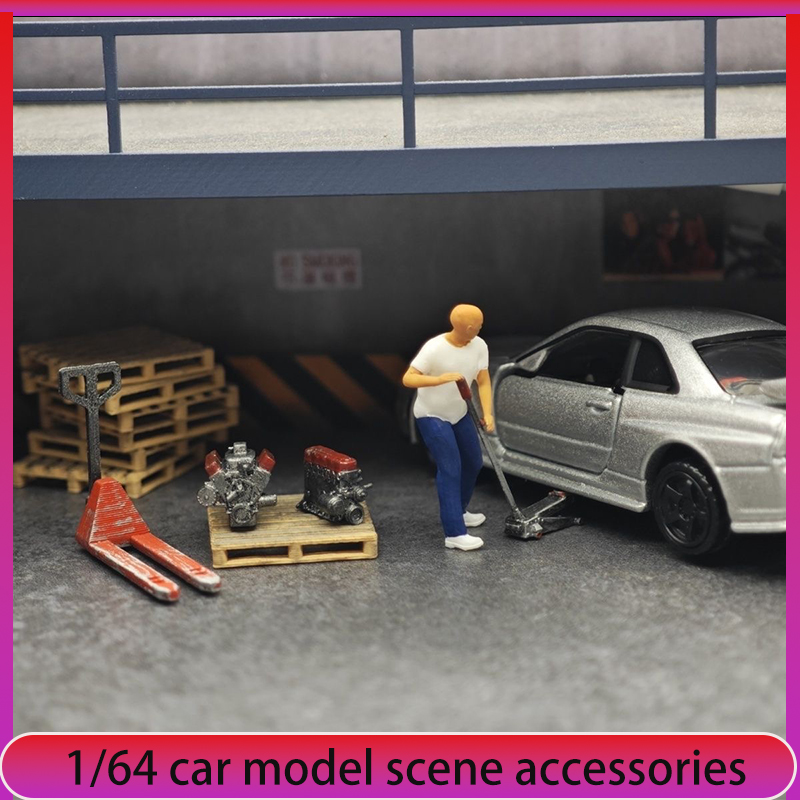 1:64 Dekorasi Adegan Bengkel P - Car Jack ulasan dan harga